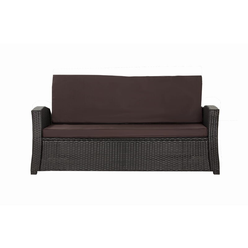 Setgarden - Coussins de canapé meubles de jardin en résine tressée Marron, Coussins balançoire d'extérieur 100x60x50cm Coussin pour banquette 2