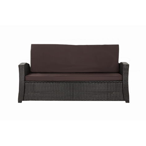 Coussins de canapé meubles de jardin en résine tressée Marron, Coussins balançoire d'extérieur 120x60x50cm Coussin de banc extérieur -Slim