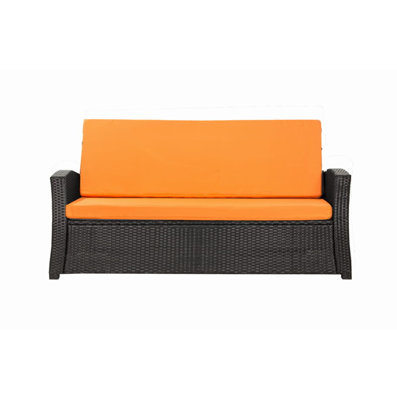 Setgarden - Coussins de canapé meubles de jardin en résine tressée Orange, Coussins balançoire d'extérieur 140x60x50cm Coussin de banc de jardin