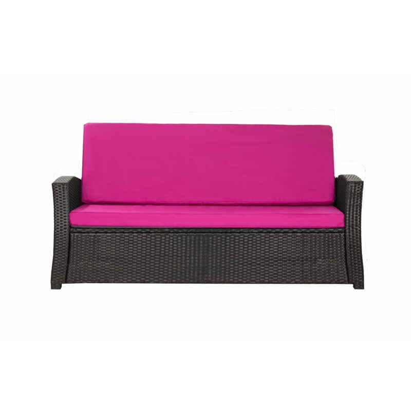 Setgarden - Coussins de canapé meubles de jardin en résine tressée Rose, Coussins balançoire d'extérieur 170x60x50cm Coussin de banc de jardin 3