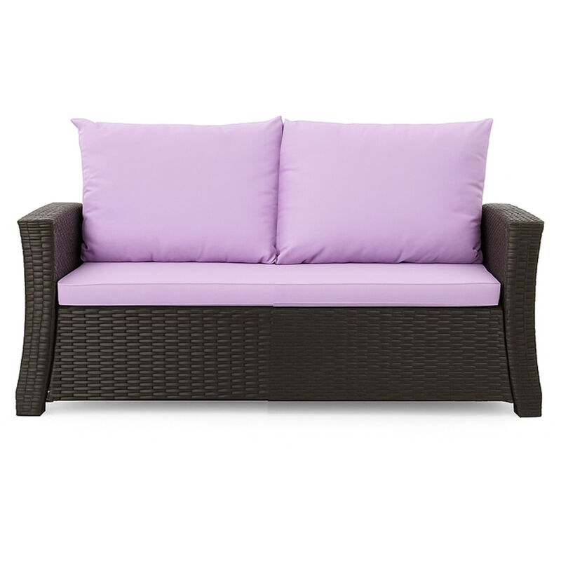 Coussins de canapé meubles de jardin en résine tressée Violet, Coussins balançoire d'extérieur 120x50x50cm Coussin de banc extérieur -Mix