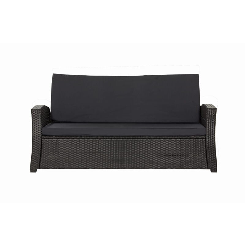 Setgarden - Coussins de canapé meubles de jardin en résine tressée Tressée Noir, Coussins balançoire d'extérieur 160x60x50 Coussin de banc de jardin