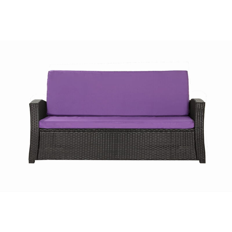 Setgarden - Coussins de canapé meubles de jardin en résine tressée Violet, Coussins balançoire d'extérieur 140x50x50cm Coussin de banc de jardin