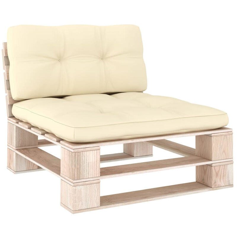 Coussins de canape palette 2 pcs Creme