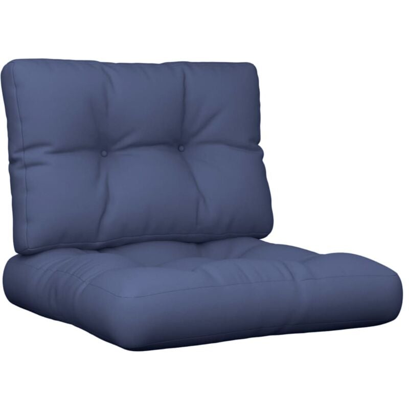 Vidaxl - Coussins de palette lot de 2 bleu marine tissu