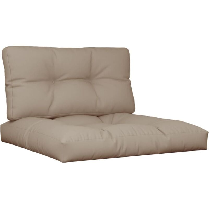 Coussins de palette lot de 2 taupe tissu Vidaxl