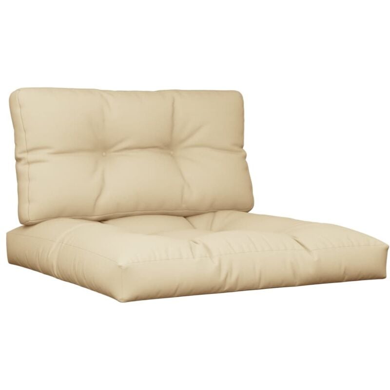 Vidaxl - Coussins de palette lot de 2 beige tissu