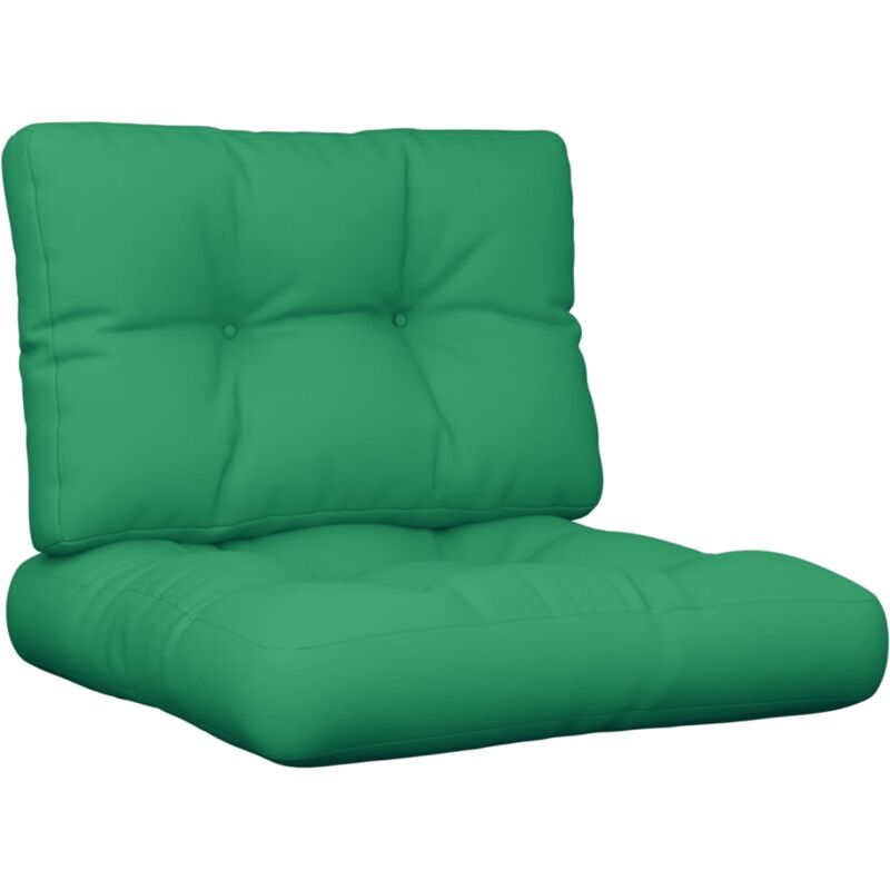 Vidaxl - Coussins de palette lot de 2 vert tissu