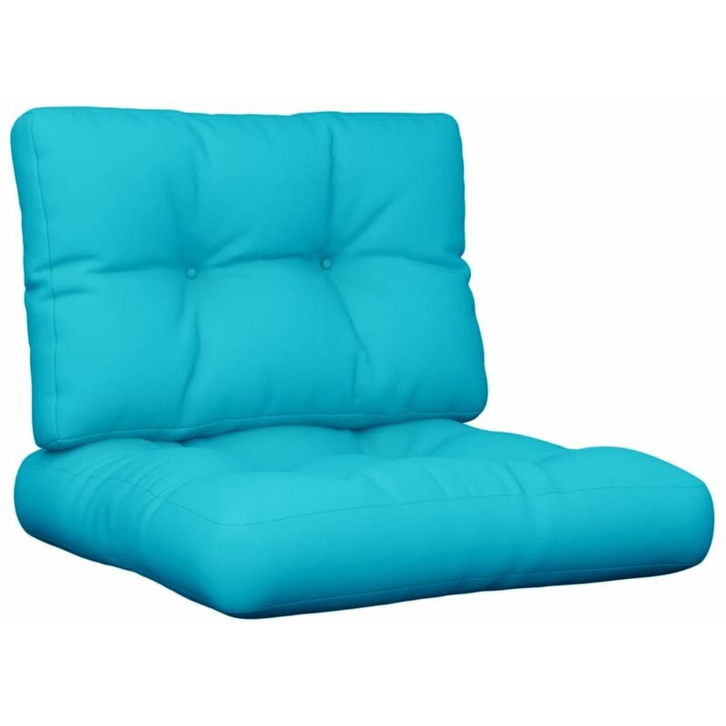 Vidaxl - Coussins de palette lot de 2 turquoise tissu