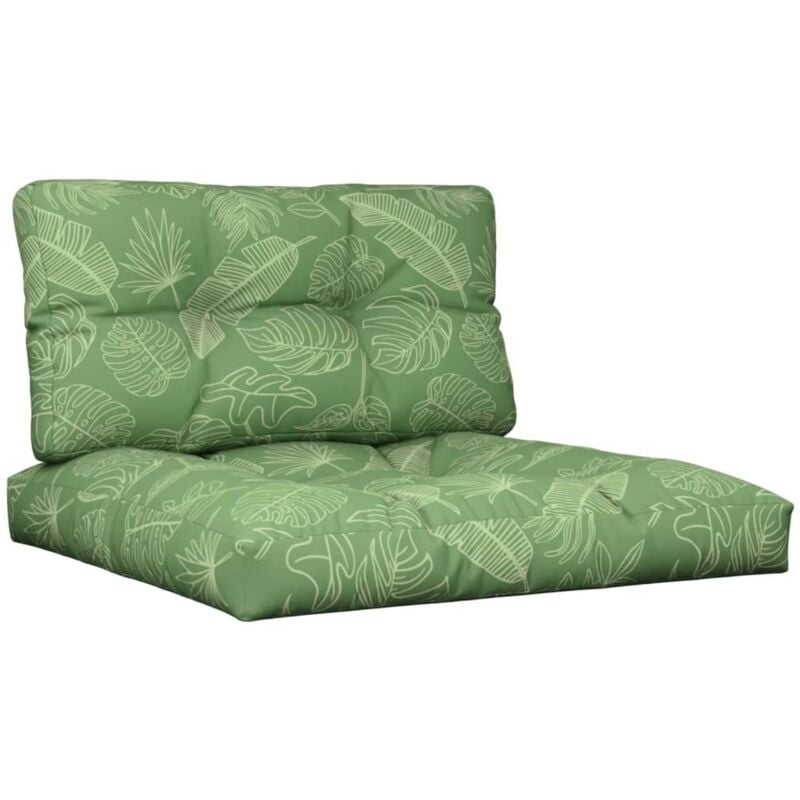 Vidaxl - Coussins de palette lot de 2 motif de feuilles tissu