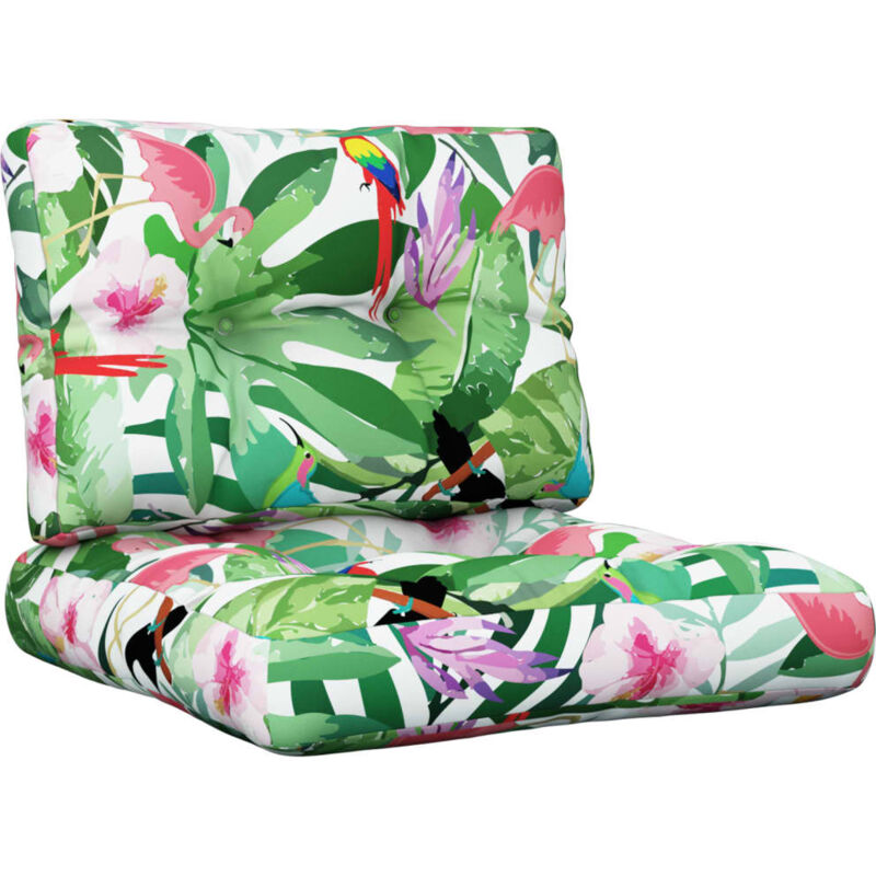 Coussins de palette lot de 2 multicolore tissu vidaXL