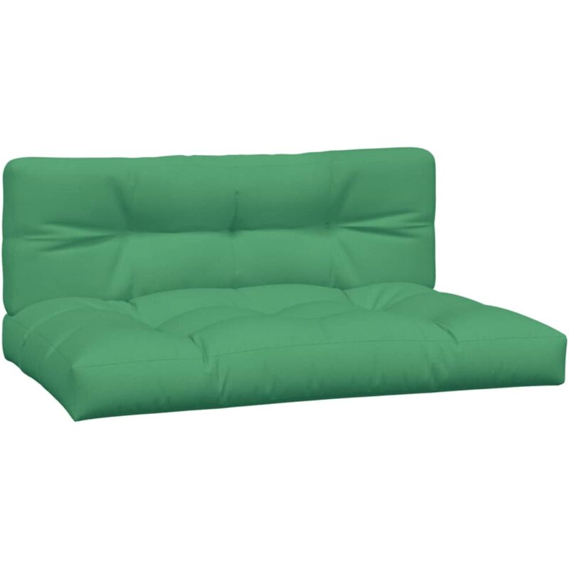Coussins de palette lot de 2 vert tissu - Vidaxl