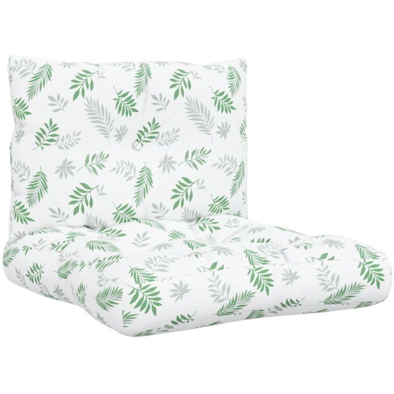 Coussins de palette lot de 2 motif de feuilles tissu Oxford Vidaxl