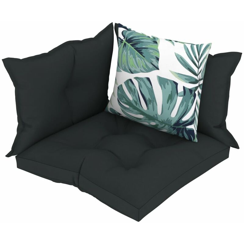 Coussins de canape palette 4 pcs Anthracite Tissu