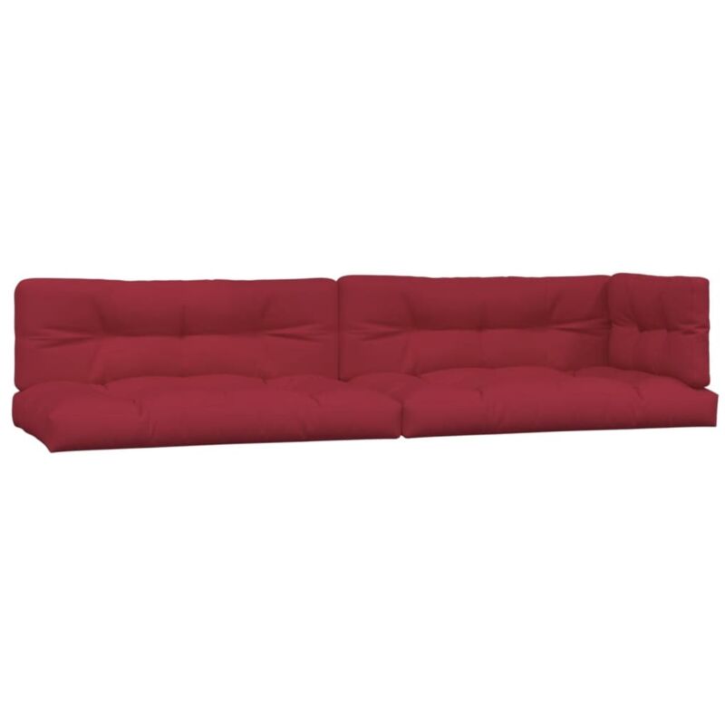 Vidaxl - Coussins de palette lot de 5 rouge bordeaux tissu