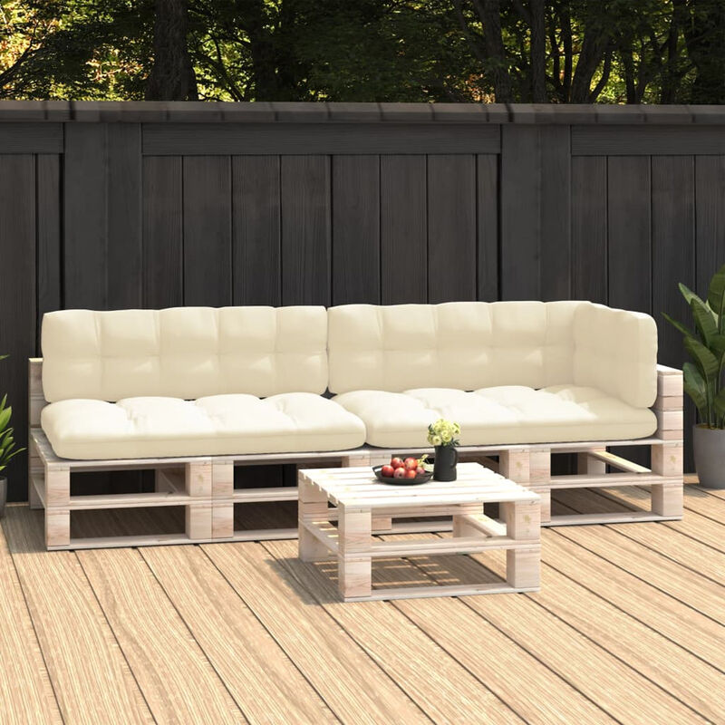 Asupermall - Coussins de canape palette 5 pcs Creme