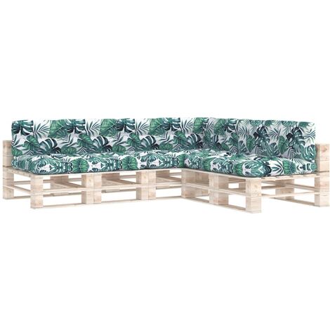 Coussins de Canapé Palette 7 pcs Siège Dossier Jardin Multicolore vidaXL