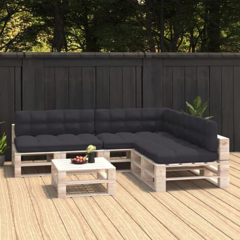 Coussins de canapé palette,Coussins d'assise Confortables Lot de 7 Anthracite -AD32783