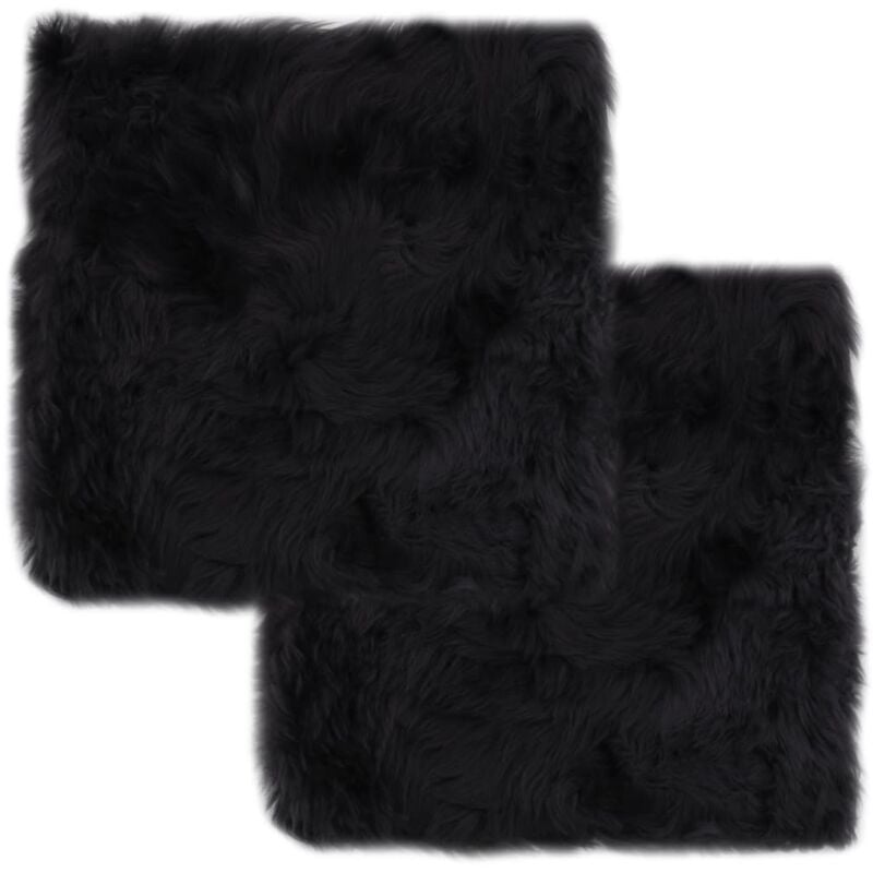 Vidaxl - Coussins de chaise 2 pcs Gris foncé 40x40 cm Mouton véritable