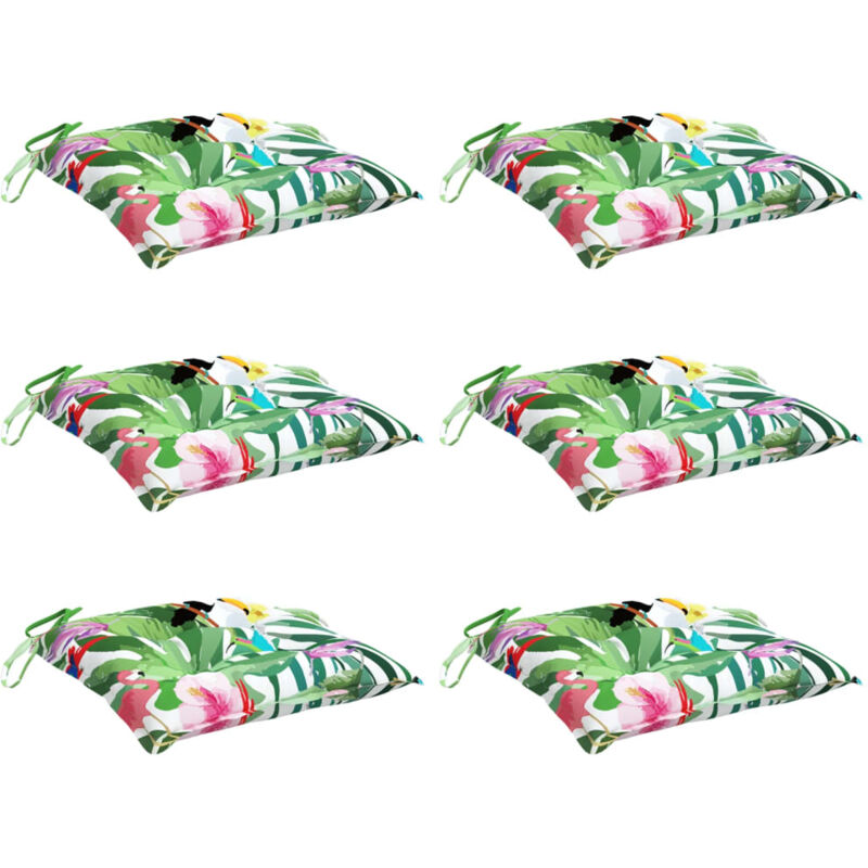 Vidaxl - Coussins de chaise 6 pcs multicolore 40x40x7 cm tissu