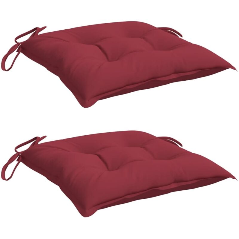 Vidaxl - Coussins de palette lot de 2 rouge bordeaux 50x50x7 cm