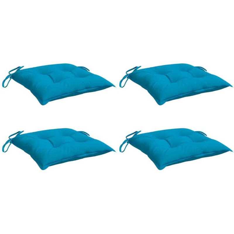 Coussins de chaise lot de 4 bleu clair 40x40x7 cm tissu oxford - Vidaxl