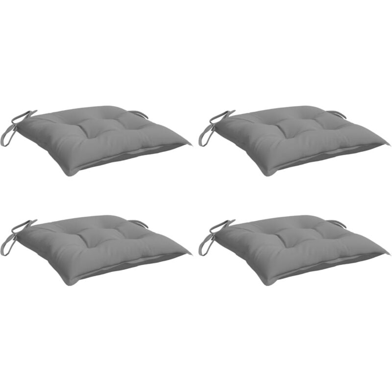 Vidaxl - Coussins de chaise lot de 4 gris 40x40x7 cm tissu oxford