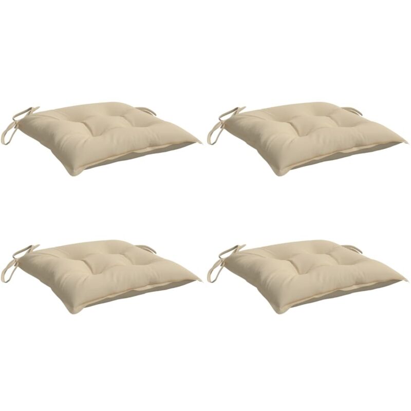Vidaxl - Coussins de chaise lot de 4 beige 50x50x7 cm tissu oxford