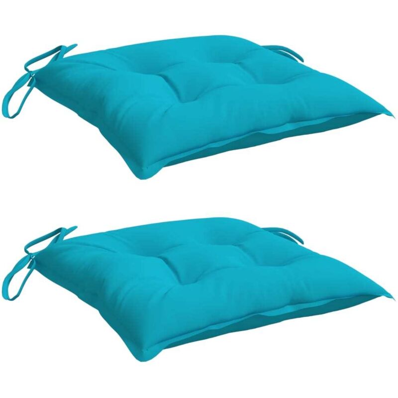 Vidaxl - Coussins de chaise lot de 2 turquoise 40x40x7 cm tissu