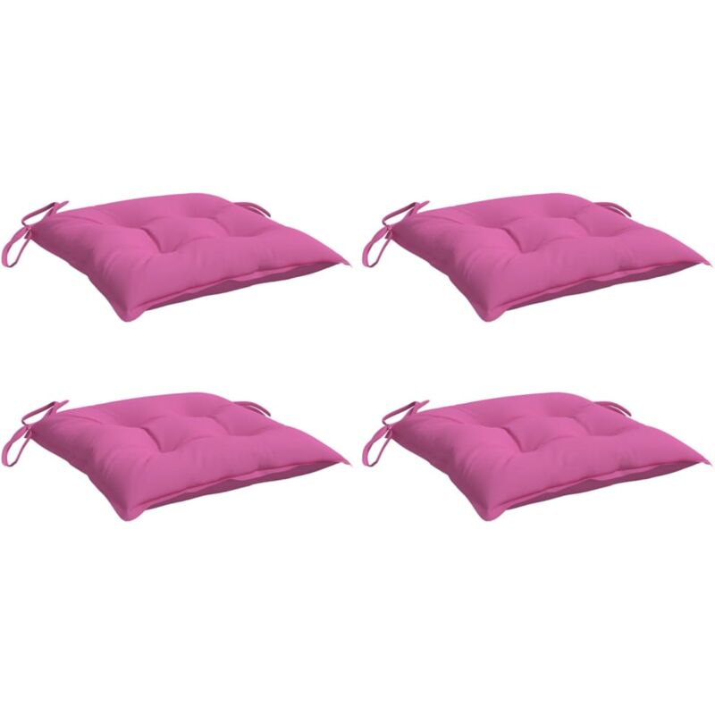 Vidaxl - Coussins de chaise lot de 4 rose 40x40x7 cm tissu
