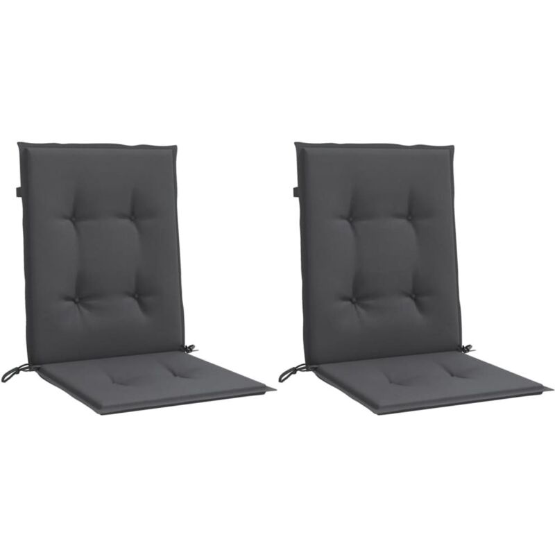 Vidaxl - Coussins de chaise à dossier bas lot de 2 anthracite mélangé