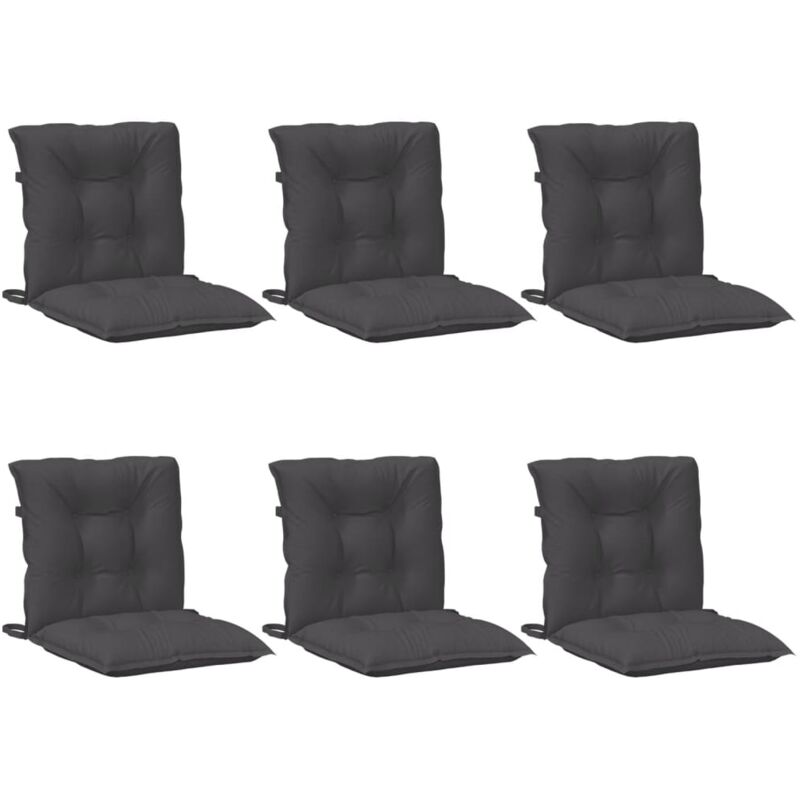 Vidaxl - Coussins de chaise à dossier bas lot de 6 anthracite mélangé