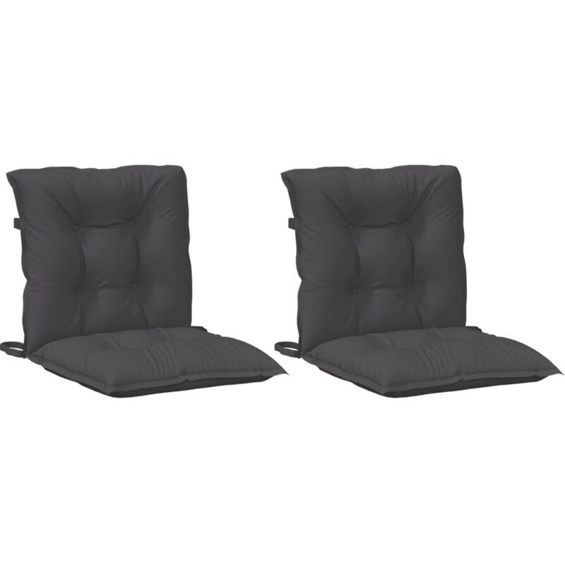 Vidaxl - Coussins de chaise à dossier bas lot de 2 anthracite mélangé