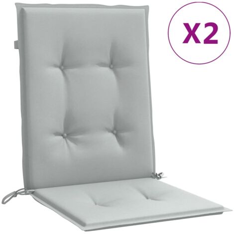 Coussins de chaise à dossier bas lot de 2 gris clair mélangé