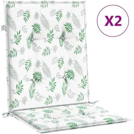 Coussins de chaise à dossier bas lot de 2 modèle de feuille
