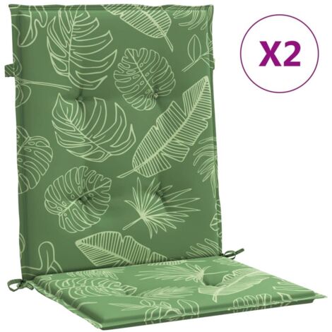 Coussins de chaise à dossier bas lot de 2 modèle de feuille