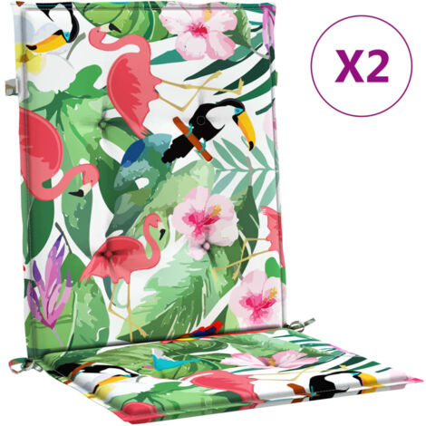 Coussins de chaise à dossier bas lot de 2 multicolore tissu