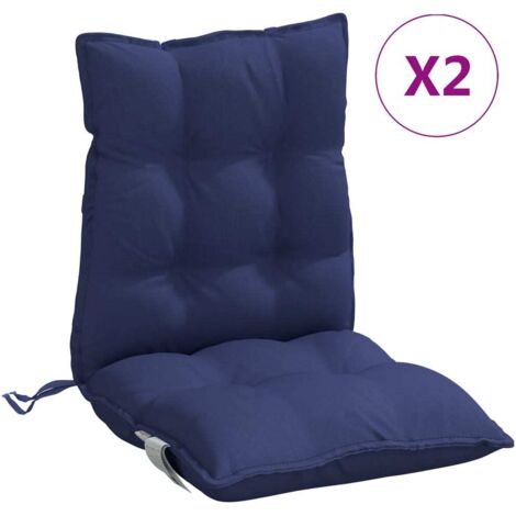 Coussins de chaise à dossier bas lot de 2，Coussins d'extérieur bleu marine CFW879985