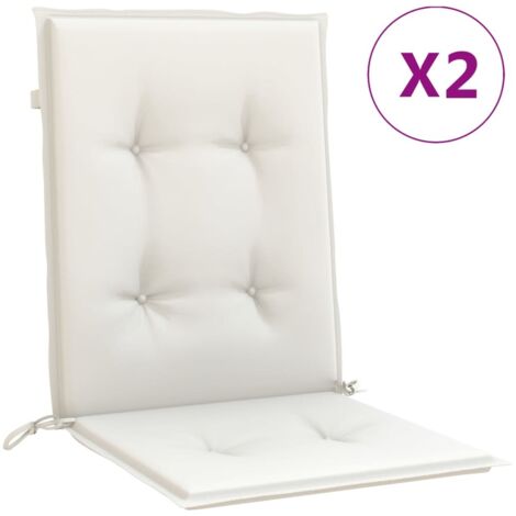 Coussins de chaise à dossier bas lot de 2，Coussins d'extérieur crème mélangé tissu CFW382462