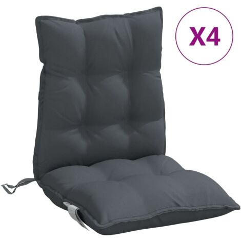 Coussins de chaise à dossier bas lot de 4 anthracite