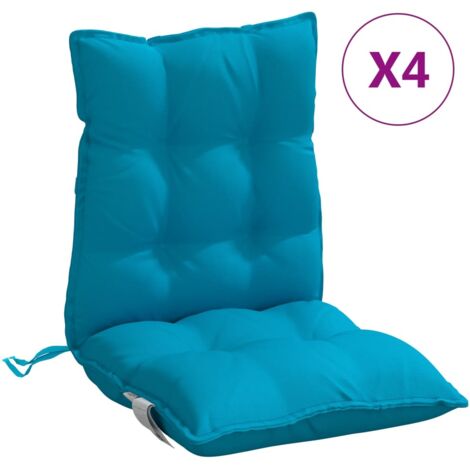 Coussins de chaise à dossier bas lot de 4 bleu clair