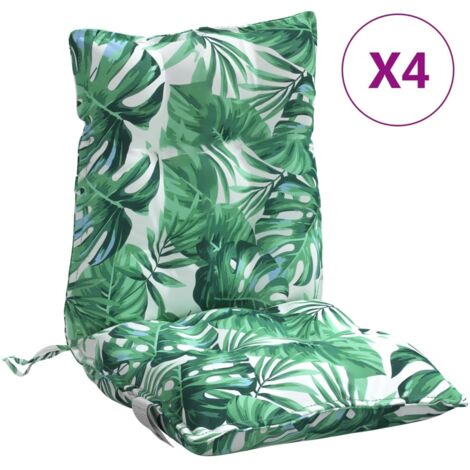 Coussins de chaise à dossier bas lot de 4 modèle de feuille