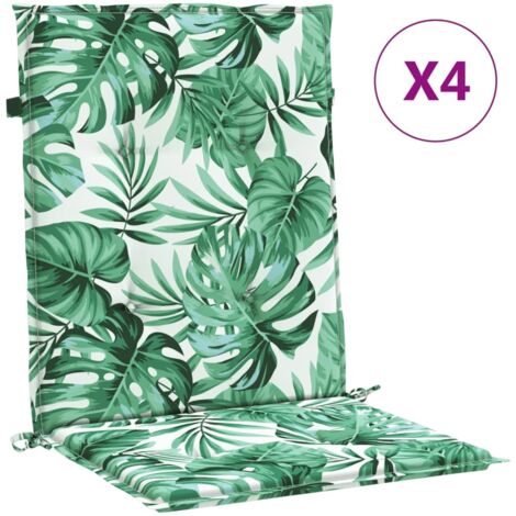 Coussins de chaise à dossier bas lot de 4 modèle de feuille