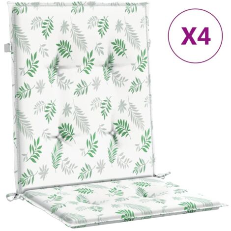 Coussins de chaise à dossier bas lot de 4 modèle de feuille