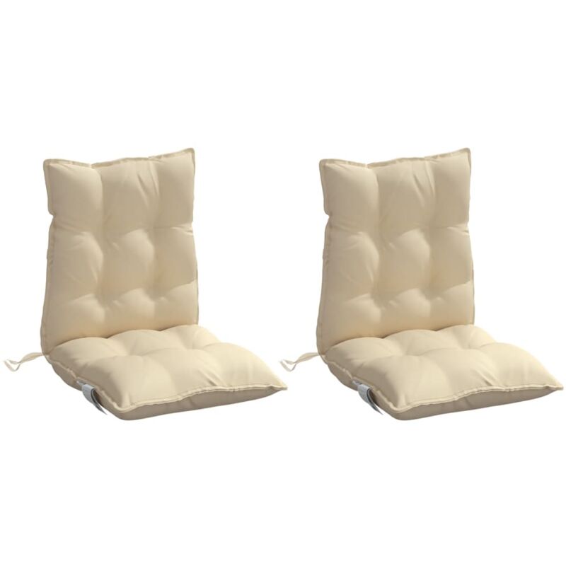 Vidaxl - Coussins de chaise à dossier bas lot de 2 beige tissu oxford