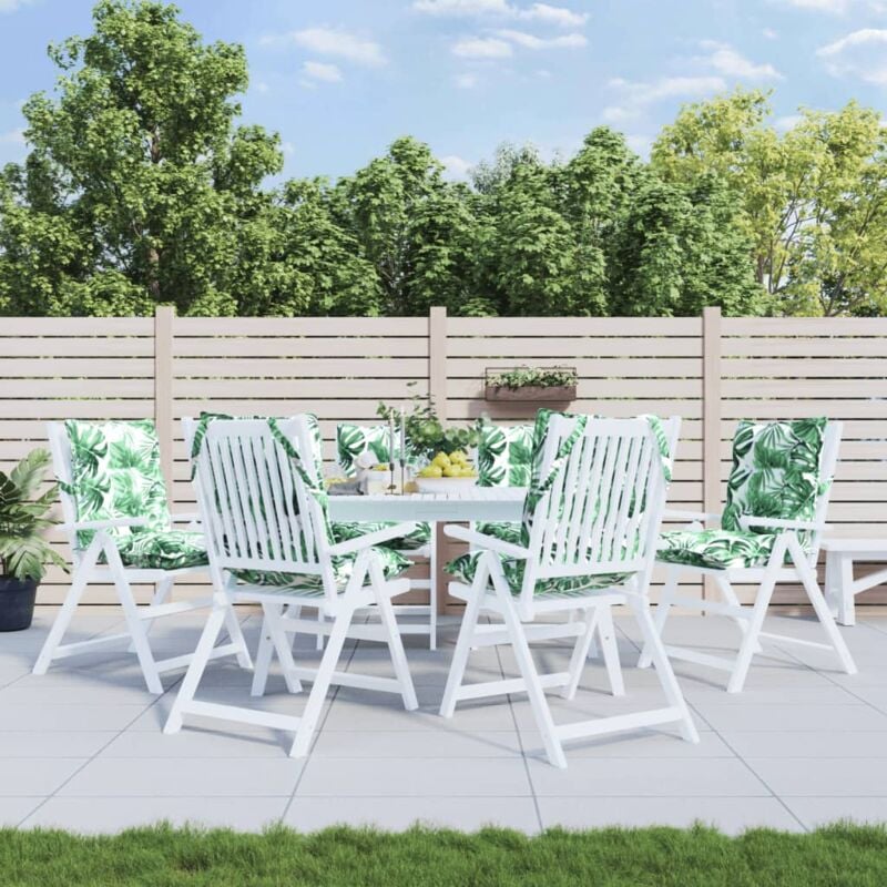 Vidaxl - Coussins de chaise à dossier bas lot de 6 modèle de feuille