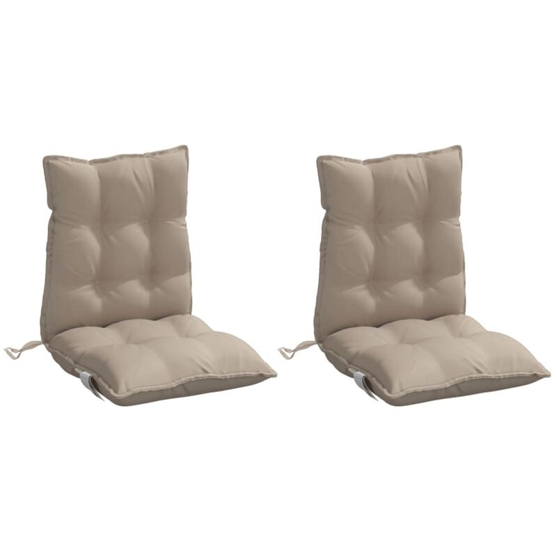 Vidaxl - Coussins de chaise à dossier bas lot de 2 taupe tissu oxford