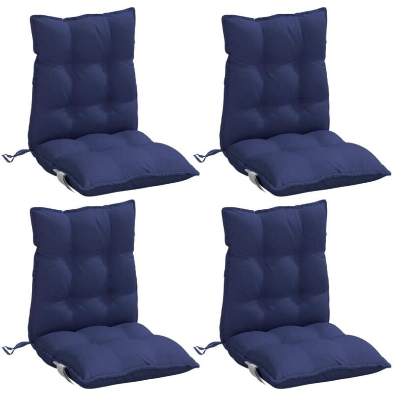 Vidaxl - Coussins de chaise à dossier bas lot de 4 bleu marine