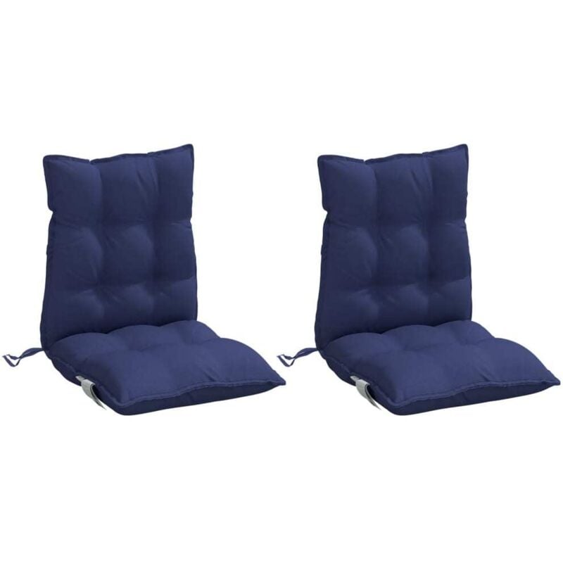 Vidaxl - Coussins de chaise à dossier bas lot de 2 bleu marine