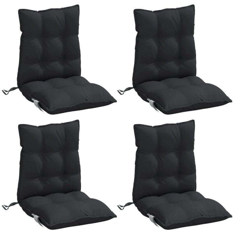 Vidaxl - Coussins de chaise à dossier bas lot de 4 noir tissu oxford